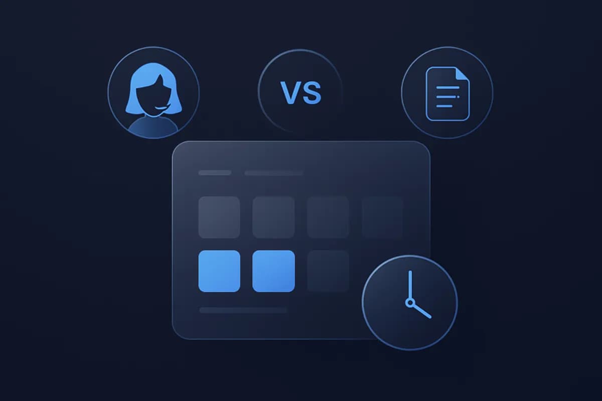 Cost comparison between an AI voice receptionist and a free online booking form
